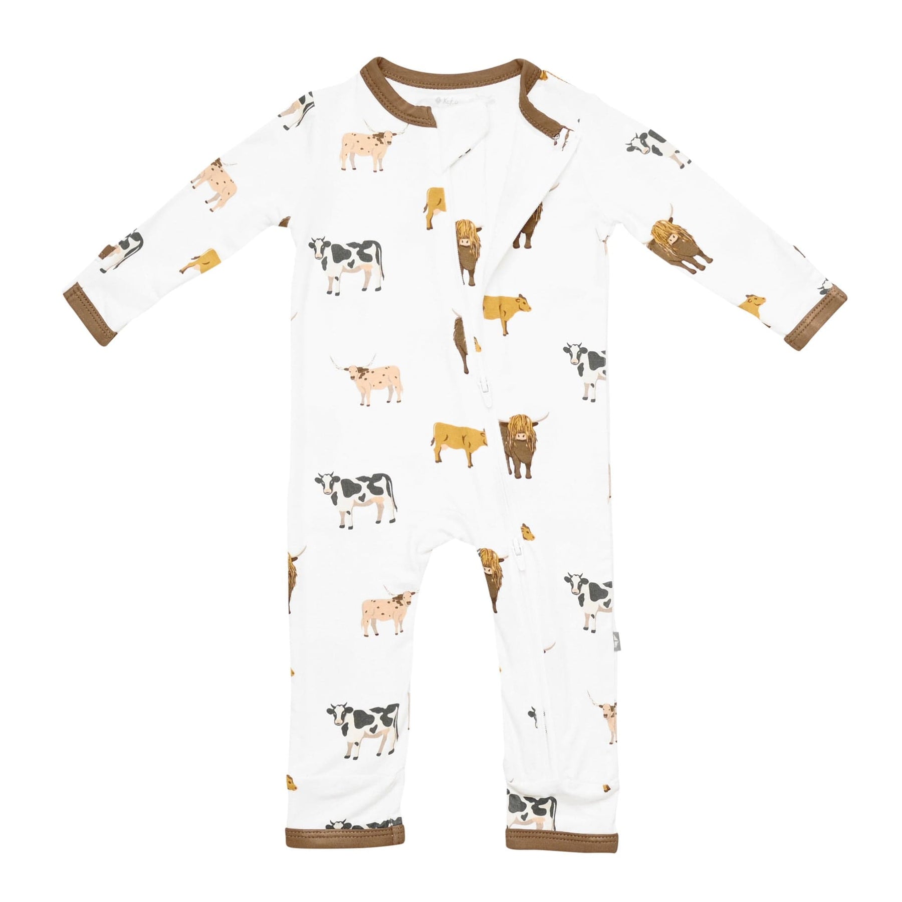 Kyte Baby Zippered Romper - Moo Kyte Baby Zippered Romper - Moo