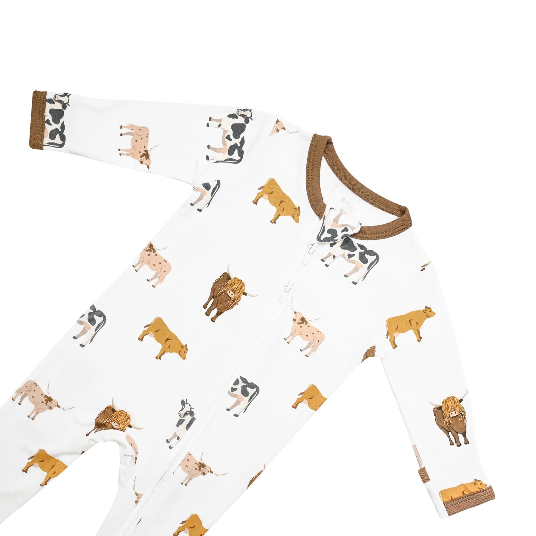 Kyte Baby Zippered Romper - Moo Kyte Baby Zippered Romper - Moo