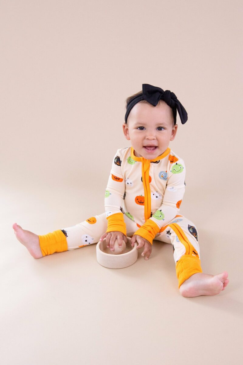 Angel Dear Halloween Pumpkins Bamboo Viscose Zipper Romper