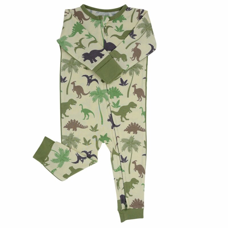 Sweet Bamboo Green Dino Bamboo Viscose Romper