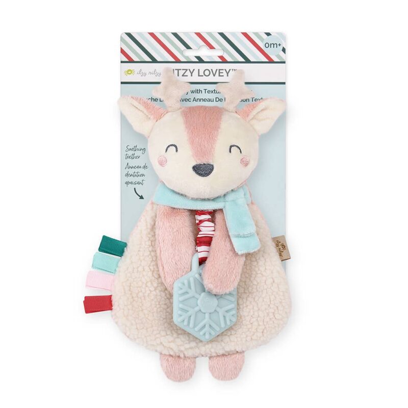 Itzy Lovey Holiday Pink Reindeer Plush  and Teether Toy from Itzy Ritzy