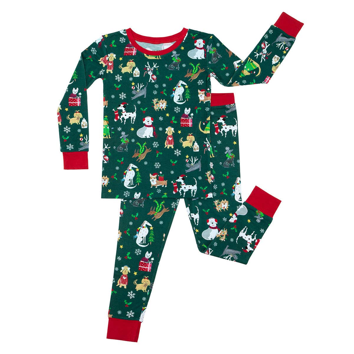 Little Sleepies Holiday Hounds TwoPiece Bamboo Viscose Pajama Set