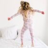 Pink Elephant Snuggles Two-Piece Bamboo Viscose Pajama Set available at Blossom