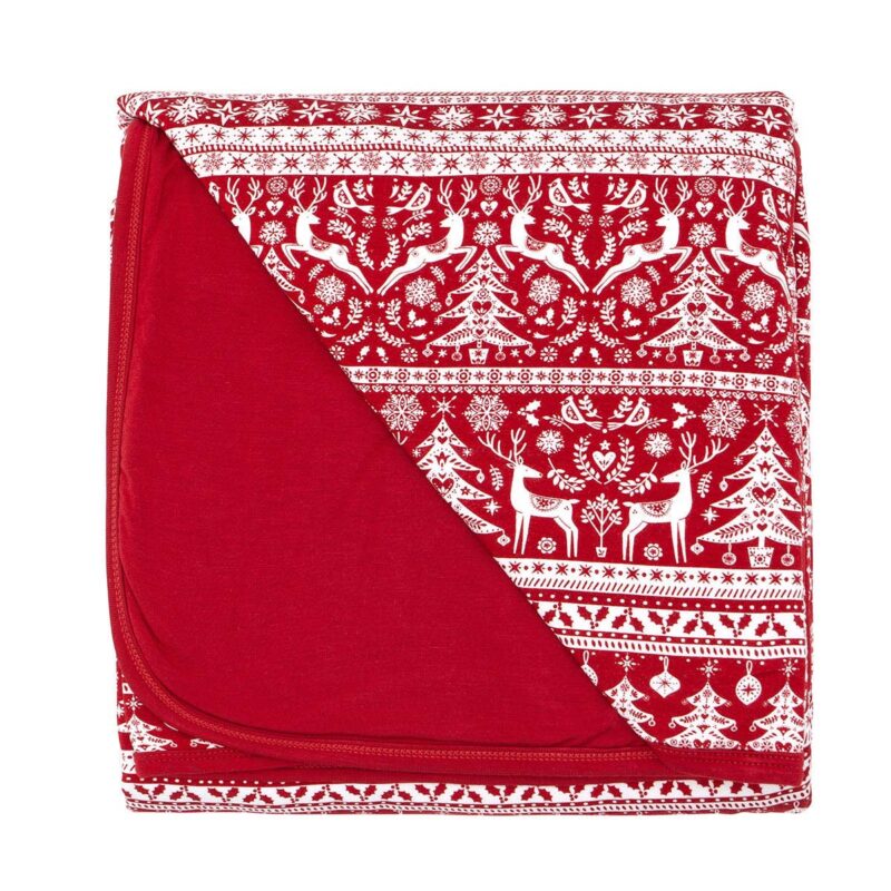 Reindeer Cheer Triple-Layer Bamboo Viscose Large Cloud Blanket from Little Sleepies