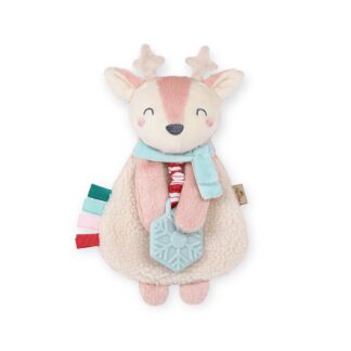 Itzy Ritzy Itzy Lovey Holiday Pink Reindeer Plush  and Teether Toy