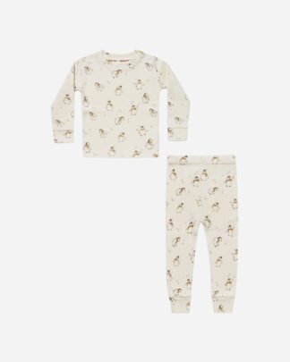 Rylee + Cru Organic Long Sleeve Pajama Set In Penguins