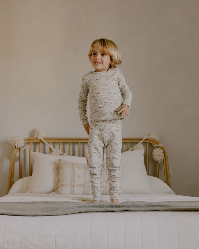 Organic Long Sleeve Pajama Set In North Pole from Rylee + Cru