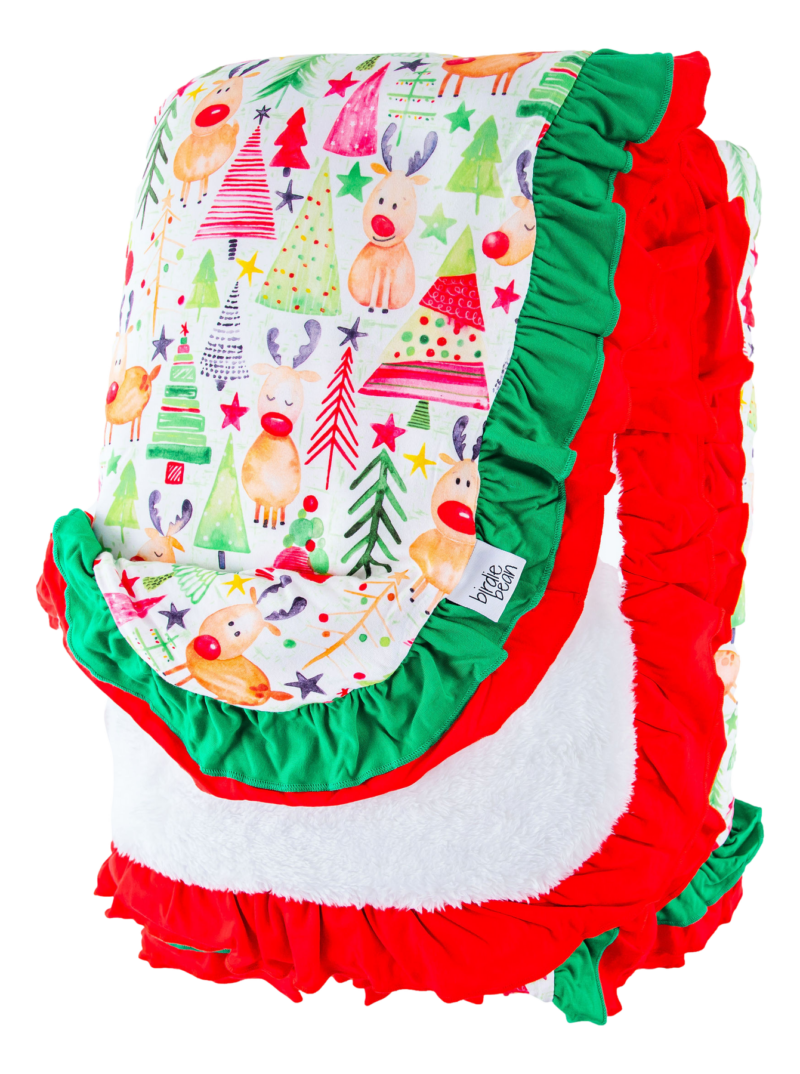 Birdie Bean Clark Bamboo Viscose Ruffle Plush Throw Blanket