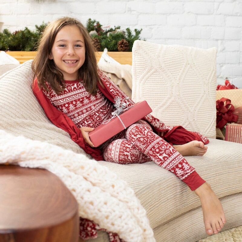 Reindeer Cheer Two-Piece Bamboo Viscose Pajama Set from Little Sleepies