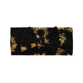 Peregrine Kidswear Sunflowers on Black Bamboo Viscose Headband
