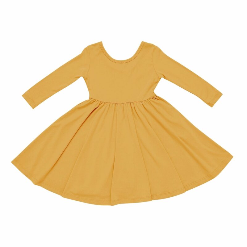 Long Sleeve Twirl Dress in Marigold from Kyte BABY