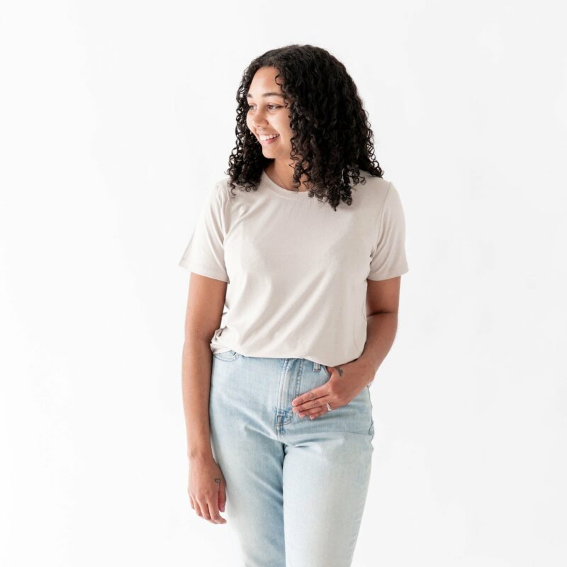 Kyte BABY Women’s Crew Neck Tee in Oat Blossom
