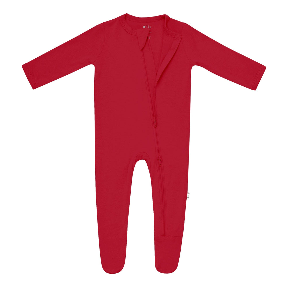 Kyte BABY Zippered Footie in Cardinal Blossom