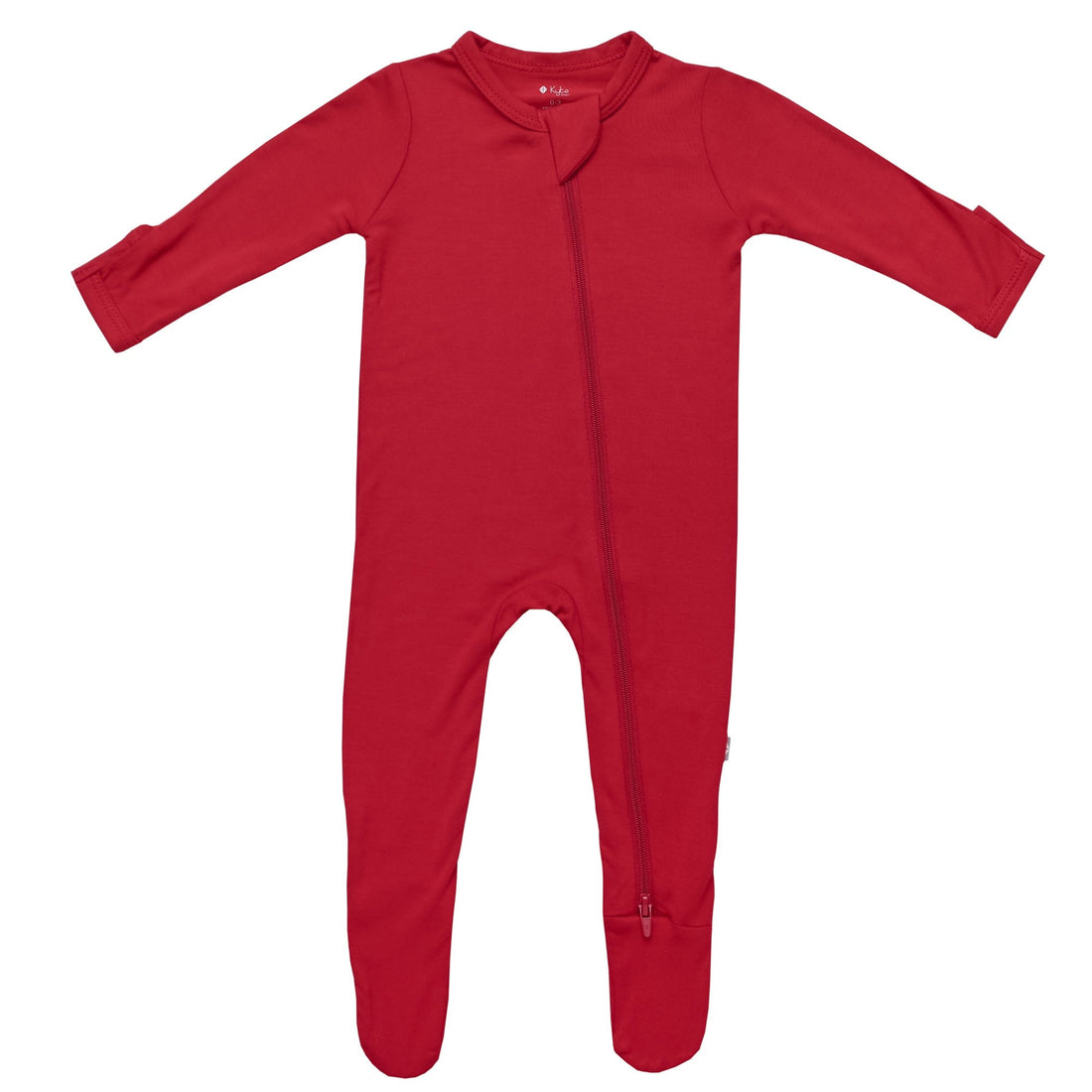 Kyte BABY Zippered Footie in Cardinal Blossom