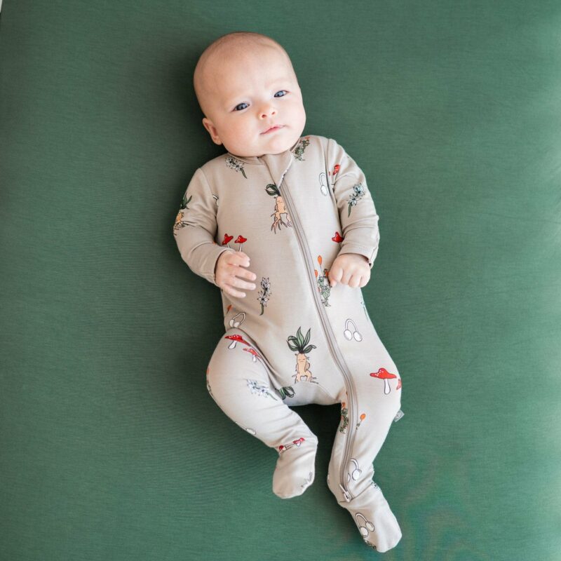 Zippered Footie in Herbology from Kyte BABY