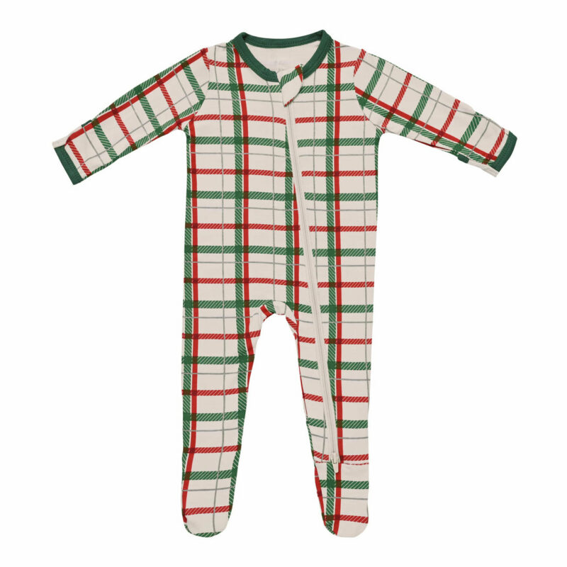 Kyte BABY Zippered Footie in Hunter Plaid