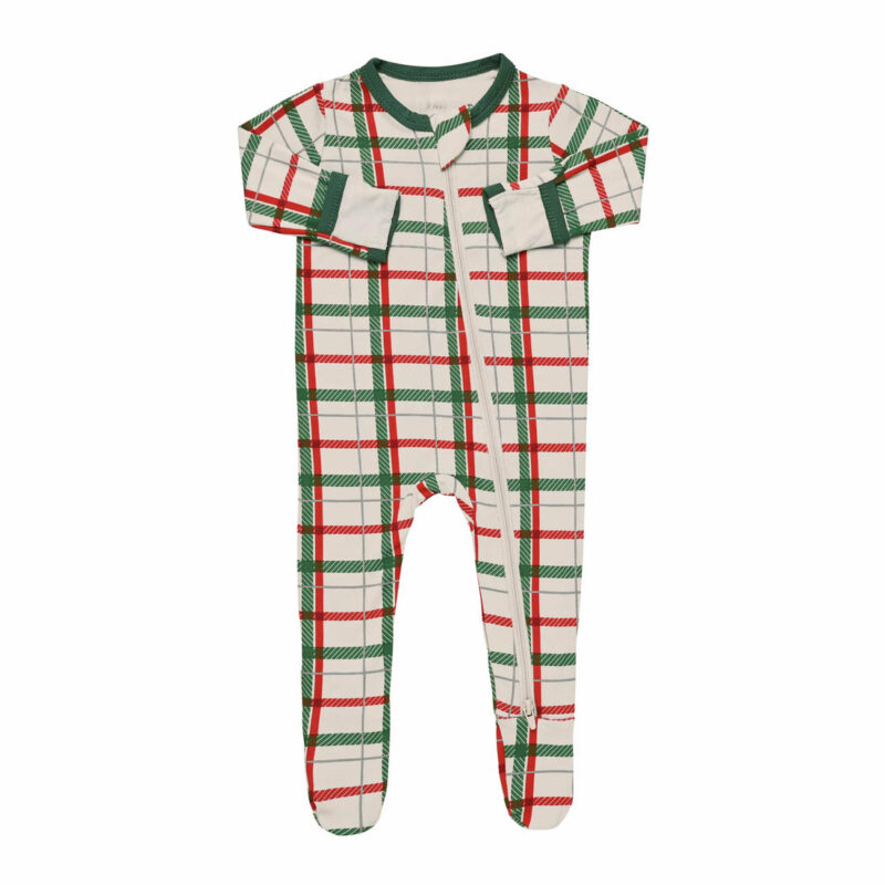 Zippered Footie in Hunter Plaid from Kyte BABY