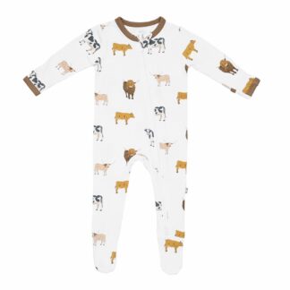 Kyte BABY Zippered Footie in Moo