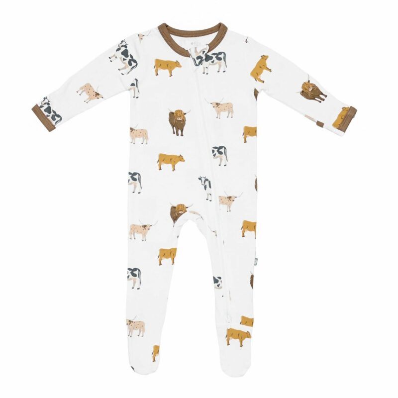 Kyte BABY Zippered Footie in Moo