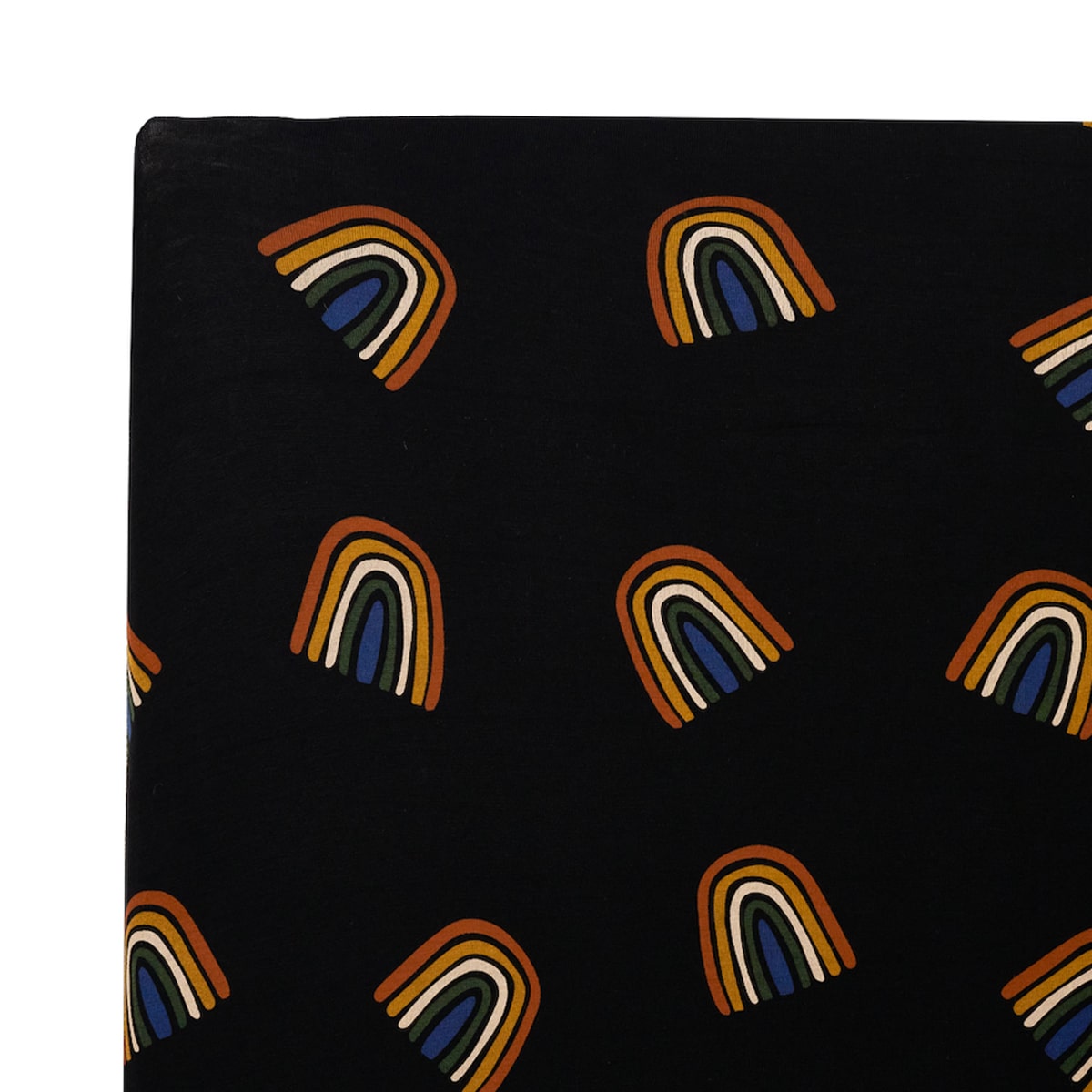 Kyte BABY Crib Sheet in Rust Rainbow on Midnight Blossom