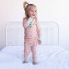 Laree + Co. Pink Deer Bamboo Viscose Two-Piece Long Sleeve Set