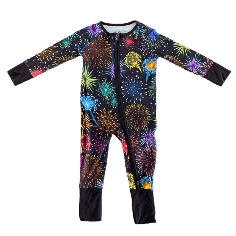 My Little Firecracker Bamboo Viscose Rompsie available at Blossom