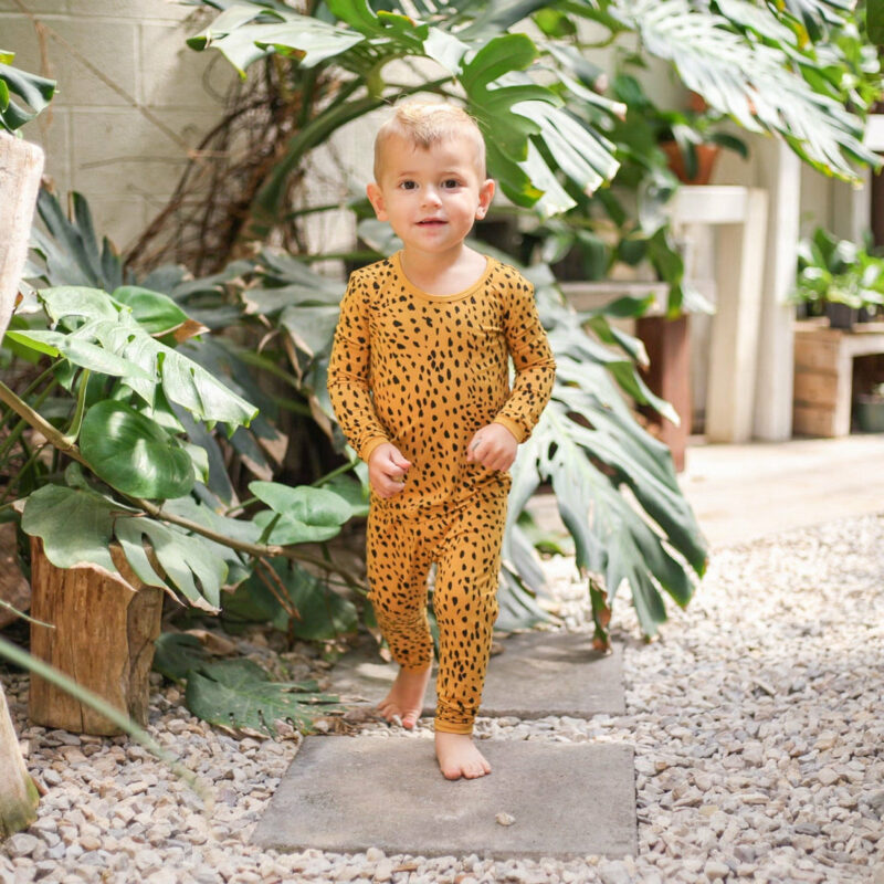 Toddler Pajama Set in Marigold Cheetah from Kyte BABY