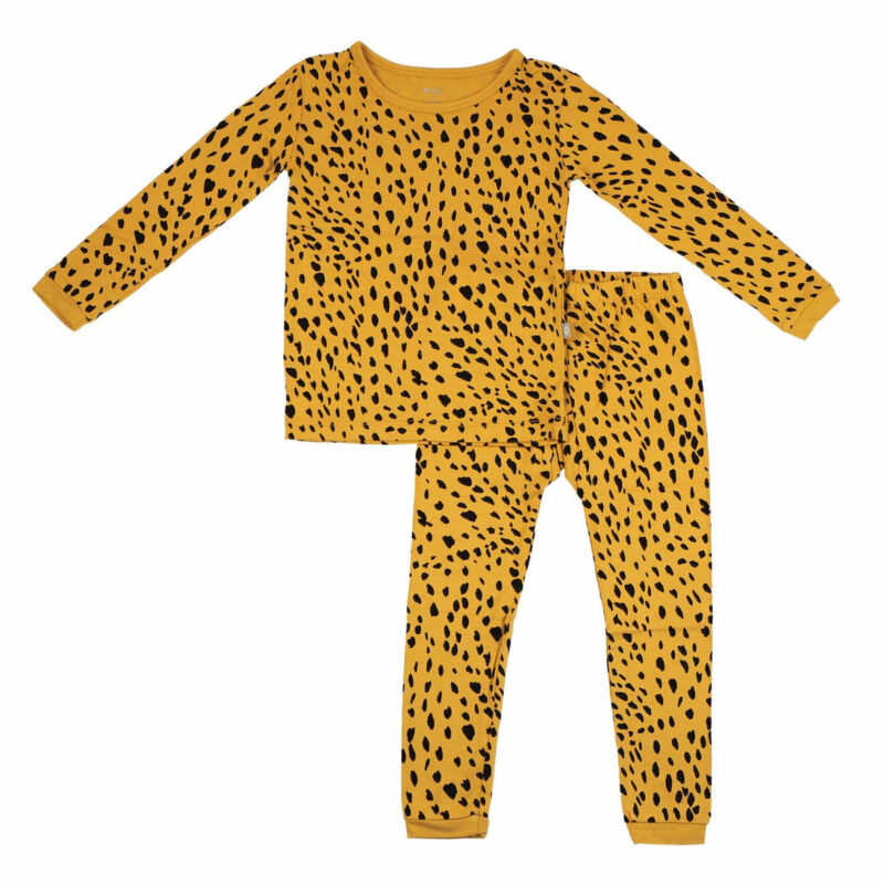 Kyte BABY Toddler Pajama Set in Marigold Cheetah