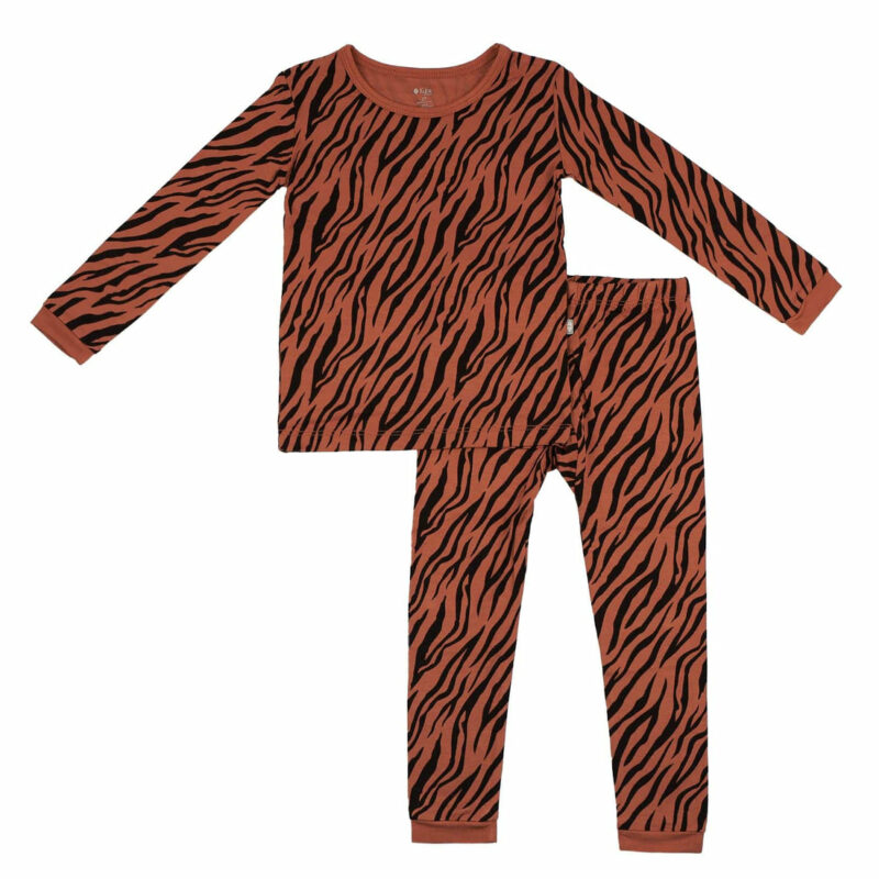 Kyte BABY Toddler Pajama Set in Rust Tiger