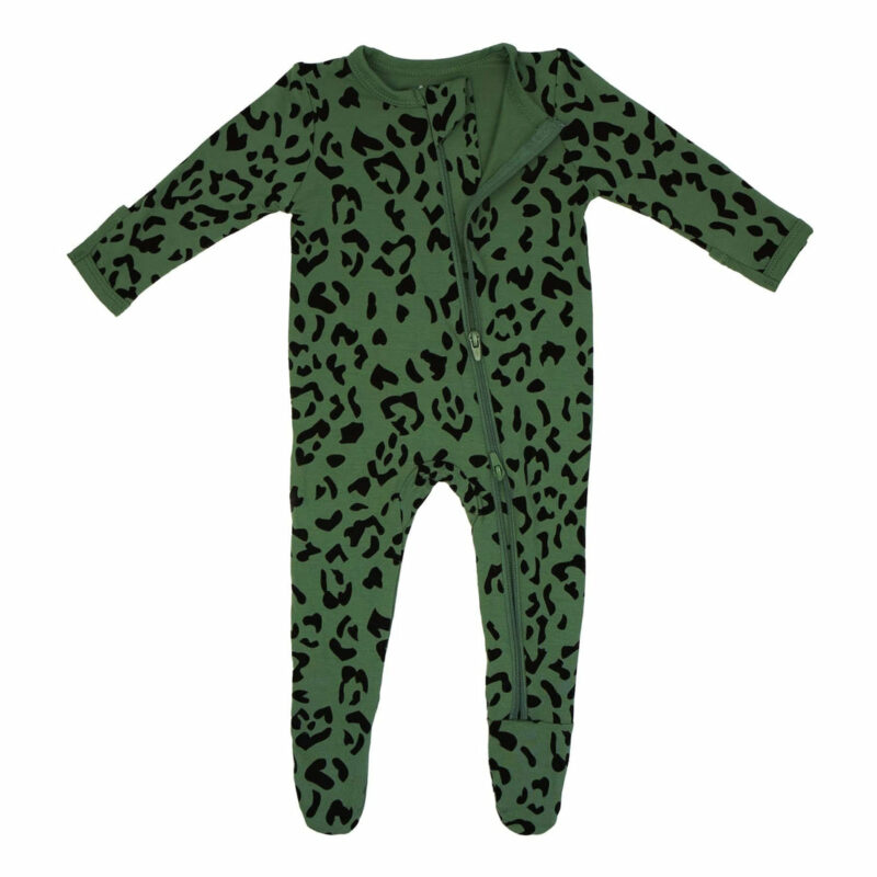 Zippered Footie in Hunter Leopard from Kyte BABY