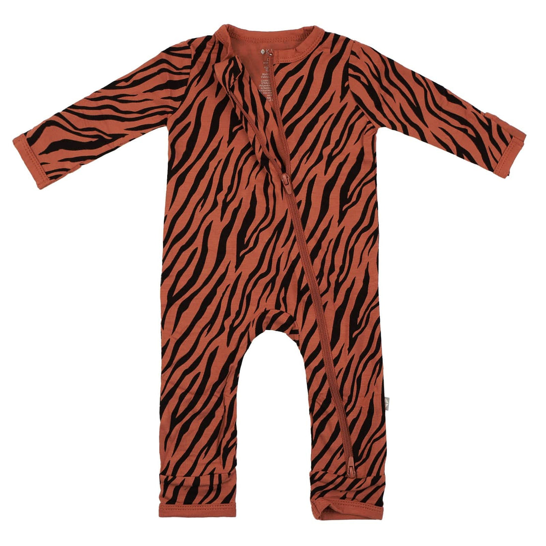 Kyte BABY Zippered Romper in Rust Tiger Blossom