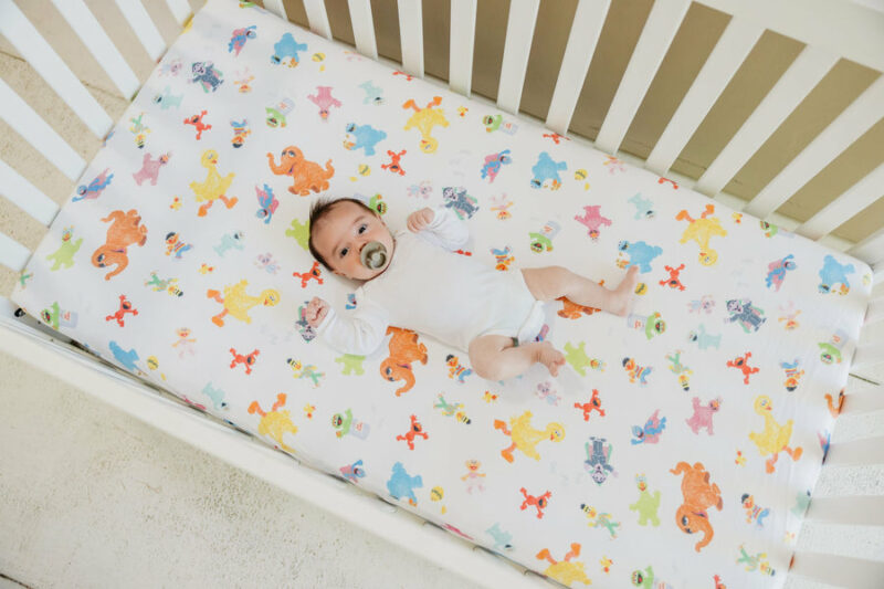 Sesame Friends Crib Sheet from Copper Pearl