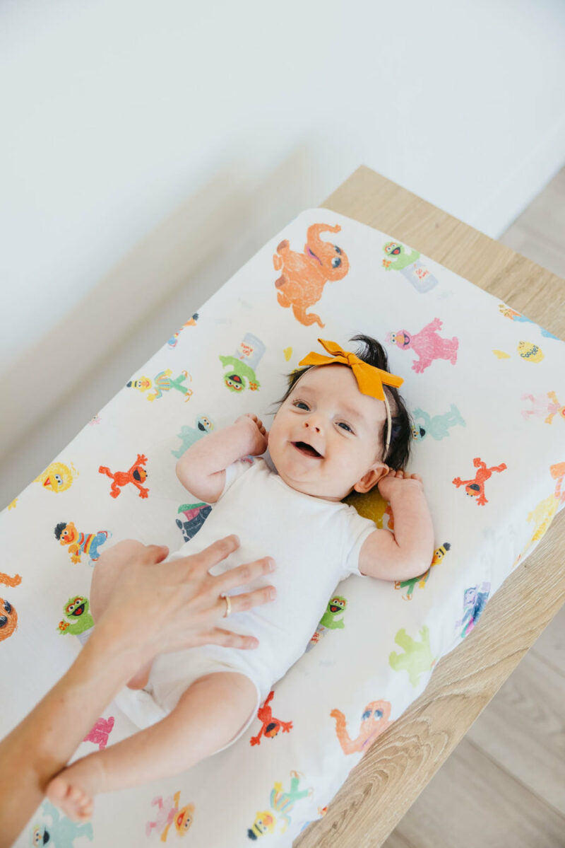 Sesame Friends Changing Pad Cover from Copper Pearl