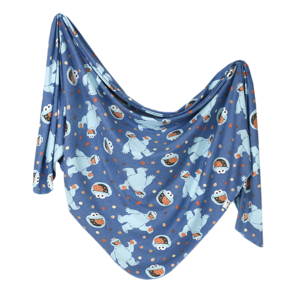 Copper Pearl Cookie Monster Knit Swaddle Blanket