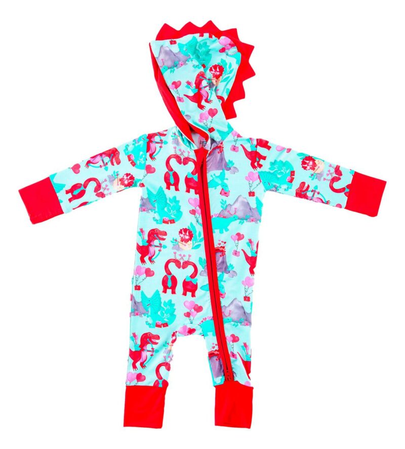 Birdie Bean Arlo Bamboo Viscose Hooded Romper Valentines