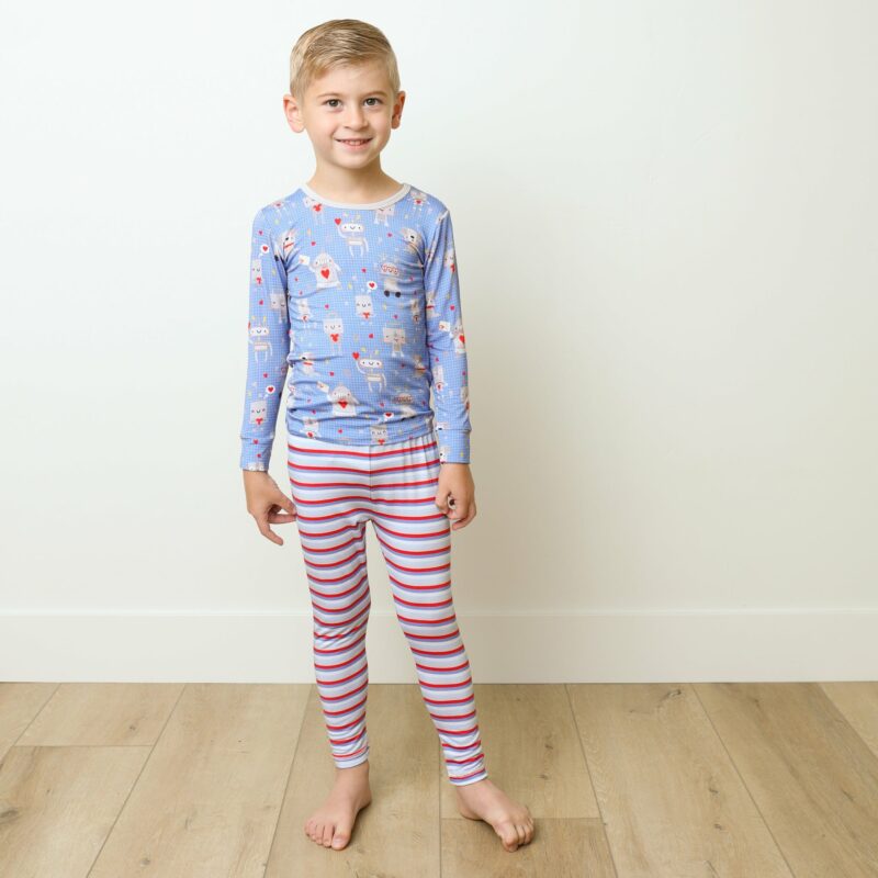 macaron+me LuvBots Bamboo Viscose Two-Piece Pajama Set