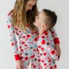 Gray Sweet Valentine Two-Piece Bamboo Viscose Pajama Set from Little Sleepies