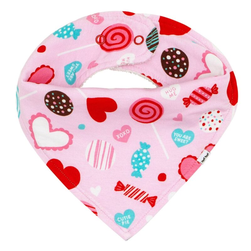 Little Sleepies Pink Sweet Valentine Bamboo Viscose Bandana Bib