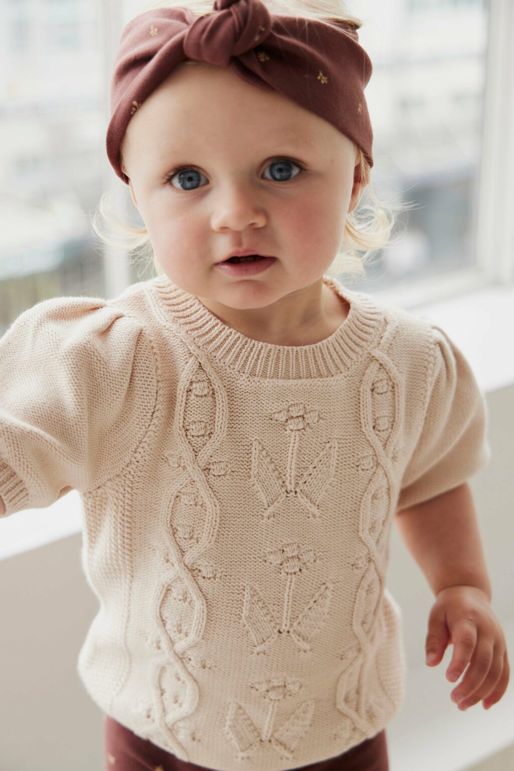 Jamie Kay Vivienne Knitted Top in Berry Cloud Blossom