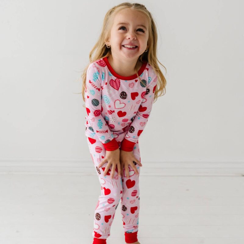 Little Sleepies Pink Sweet Valentine Two-Piece Bamboo Viscose Pajama Set