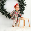 Long Sleeve Twirl Bodysuit in Hunter Plaid