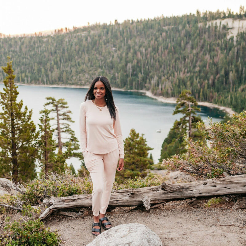 Kyte BABY Women’s Jogger Pajama Set in Porcelain Blossom