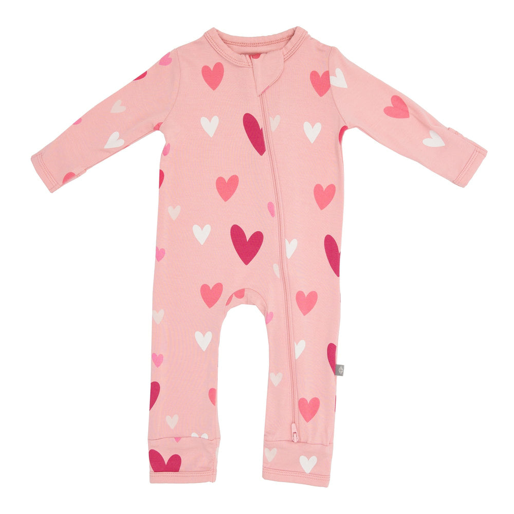 Kyte BABY Zippered Romper in Crepe Hearts
