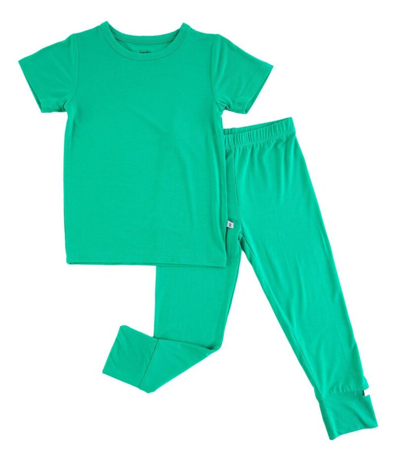 Clover Bamboo Viscose Two-Piece Pajamas available at Blossom