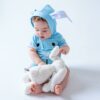 Birdie Bean Blue Bunny Hooded Shortie Romper