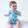 Blue Bunny Hooded Shortie Romper