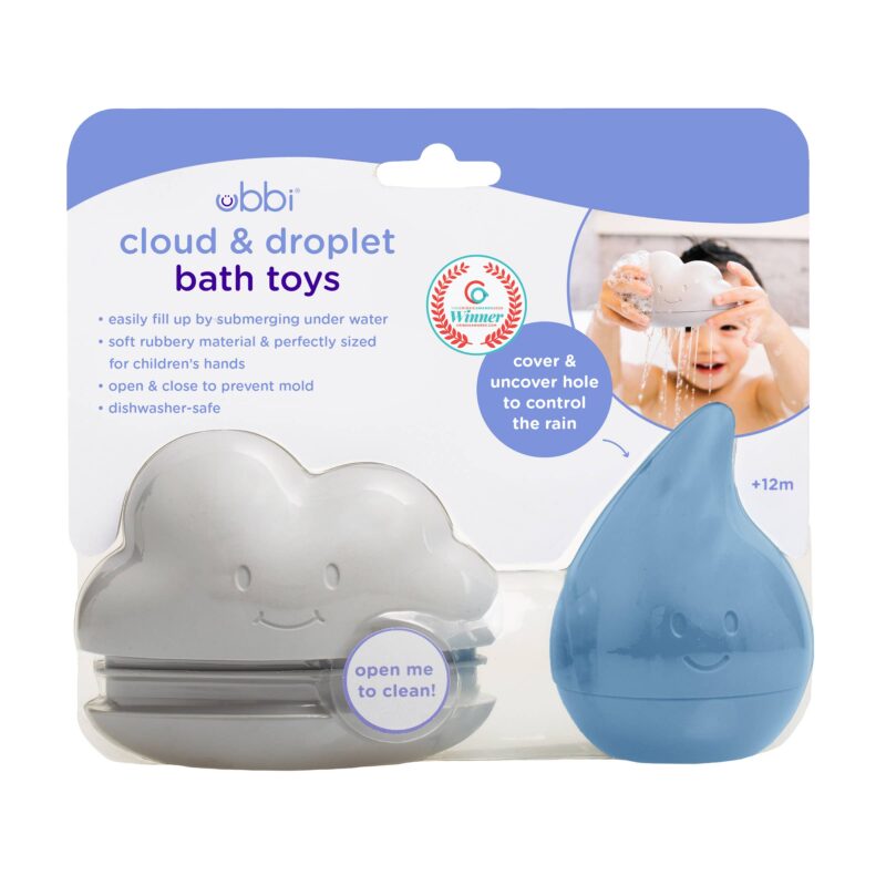 Modern Cloud & Droplet Bath Toys made by Ubbi