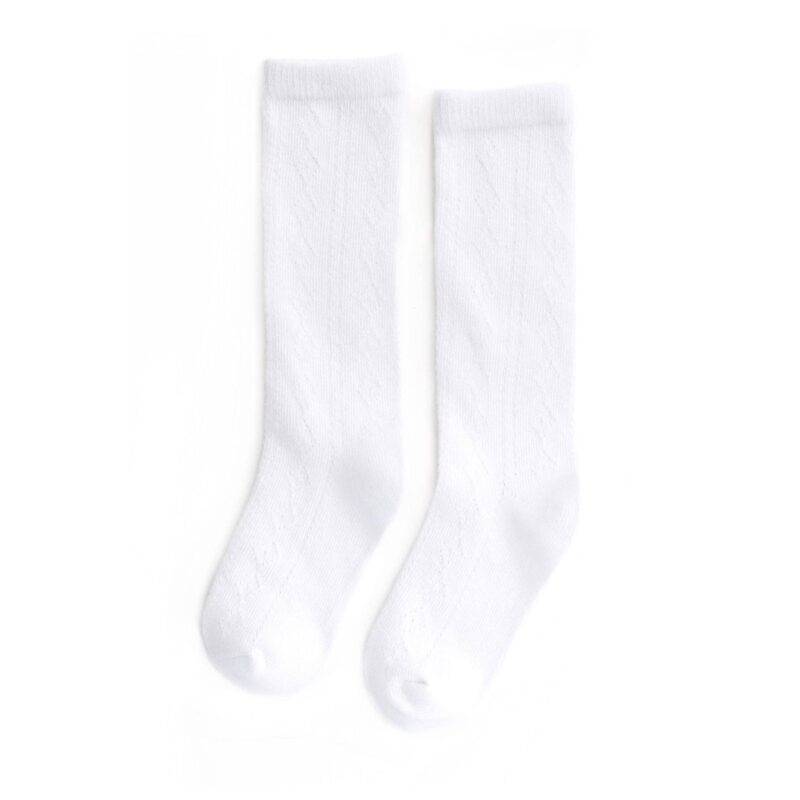 Little Stocking Co White Fancy Knee High Socks