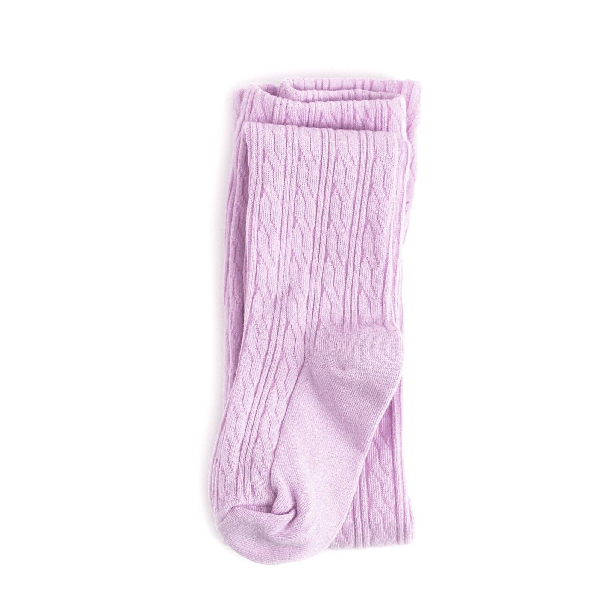 Little Stocking Co Lilac Cable Knit Tights