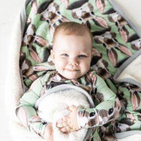 Hanlyn Collective Bunny Hop Bamboo Viscose Plush Kids Blanket
